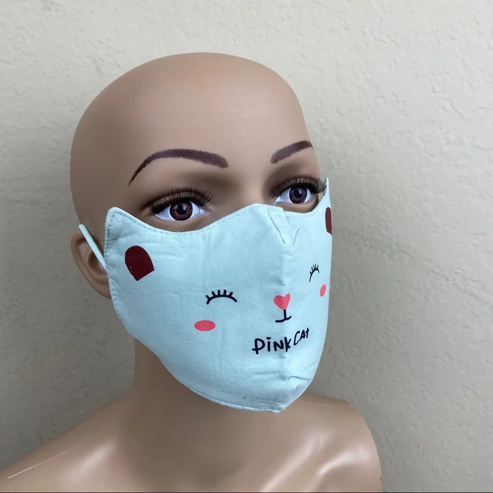 KIDS CUTE‎ PINK CAT COTTON FACE MASK